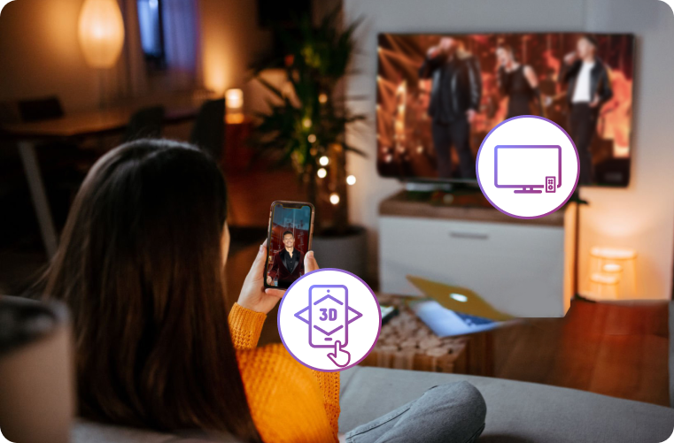 Person watching content with phone